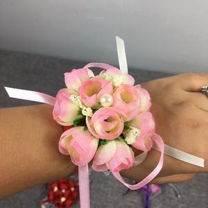 Boda fiesta nupcial graduación decoración suministros Artificial Rosa novia mano flor ramillete dama de honor hermana muñeca flor - Product Image 3