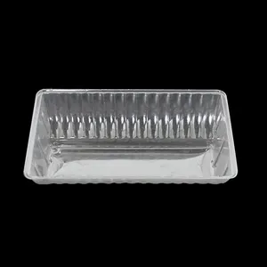 Disposable Clear Plastic Food Tray Transparent Biscuit Container Without Lid Custom Plastic Food Tray For Bakery