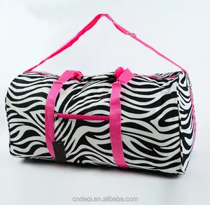 22" Zebra DUFFLE Bag Overnight TOTE Dance Carry On Travel Gym Cheer Pink Fushia