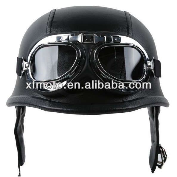 german motorcycle helmet mask dot Style Half Open Face Adult Men Women Approved Retro HelmetMatte Black (Large) : Automotive wicking fabric 1Storm Novelty Motorcycle Half Face
