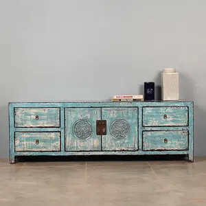 <span class=keywords><strong>Mobile</strong></span> Porta <span class=keywords><strong>TV</strong></span> da Soggiorno Intagliato in Stile Cinese Laccato Lucido Antico - Product Image 1
