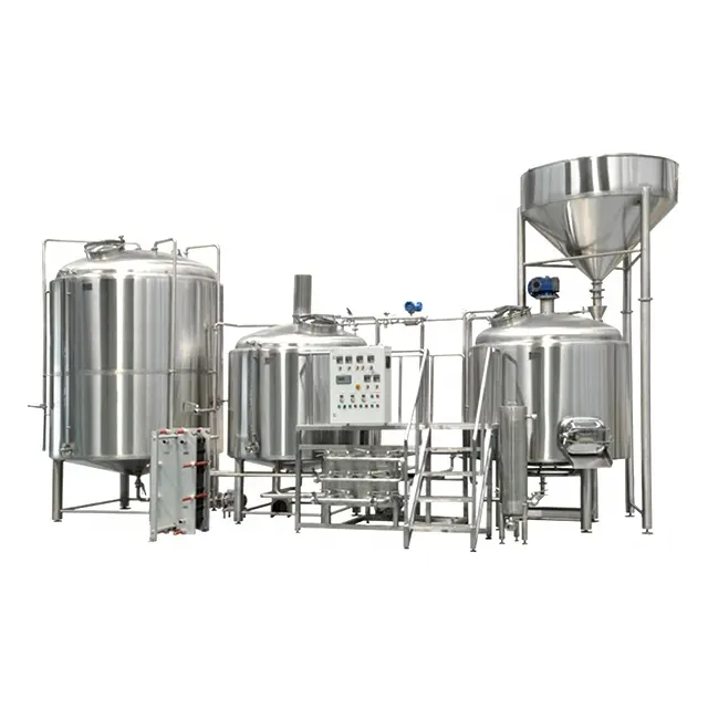 Tiantai 10HL 1000L Micro Brewery Equipment SS304 Stainless Steel 2 Vessel Steam Heated Brewhouse For Craft Beer Brewing
