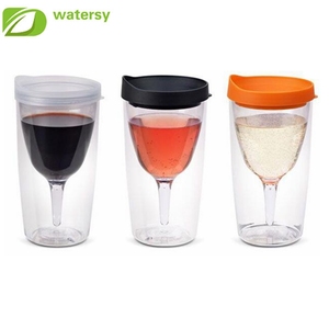 Nuevos productos calientes <span class=keywords><strong>10</strong></span> oz doble pared acrílico vino vaso de vidrio acrílico vasos de vino Copa - Product Image 5