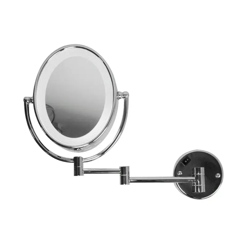 2022 nuovo articolo specchio Led per trucco da bagno con ingrandimento a parete rotondo 5x a 2 facce