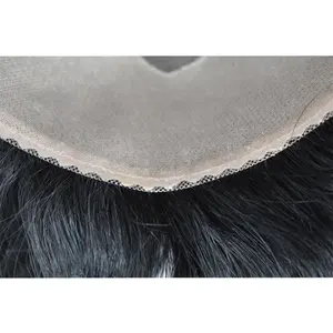 natürliche haaransatz schwarze farbe indisches echthaar mono männer toupet mit dünner hautumfang schaluppenfront
