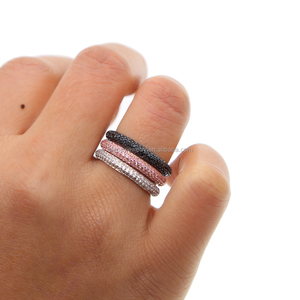 Factory Drop Shipping <strong>Top</strong> Quality Micro Pave Cubic Zirconia Cz Delicate Stack Engagement Band Latest Gold <strong>Finger</strong> <strong>Ring</strong> Designs - Product Image 2