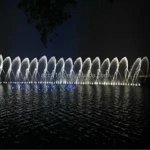 Fonte de água grande, fonte de água moderna exterior luzes de fogos de artifício led música dança fonte de água