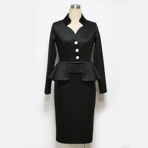 Abito <span class=keywords><strong>da</strong></span> Donna Stile Vintage alla Moda, Elegante Vestito Formale Invernale Slim Fit <span class=keywords><strong>per</strong></span> Ufficio - Product Image 4