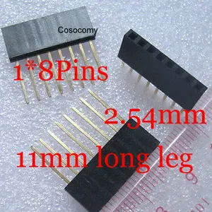 1x8pins straight Female Header Conector de 2.54mm con 11mm de largo pierna para arduinos uno r3