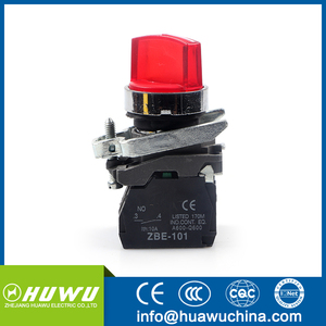 HUAWU XB4BK1245 אדום led 220v בורר מתג בורר מתג עם LED חשמל בורר מתגי - Product Image 3