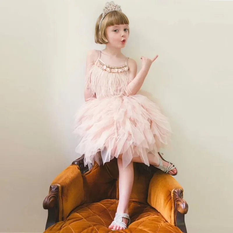 Robe d'été pour petite fille en Tulle, tenue de princesse Tutu, bretelles Spaghetti, vêtement de danse, Boutique, nouvelle collection 2020