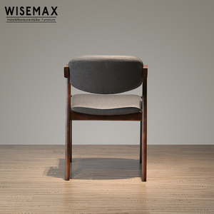 WISEMAX FURNITURE Sedia da Pranzo Design <span class=keywords><strong>Giapponese</strong></span> a Forma di Z Rivestita in Tessuto con Gambe in Legno - Product Image 5