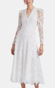 <span class=keywords><strong>Abito</strong></span> <span class=keywords><strong>da</strong></span> <span class=keywords><strong>sposa</strong></span> con maniche lunghe a sbuffo a V gorgette in Organza con zip nascosta a motivi floreali in pizzo bianco con maniche lunghe a sbuffo - Product Image 4