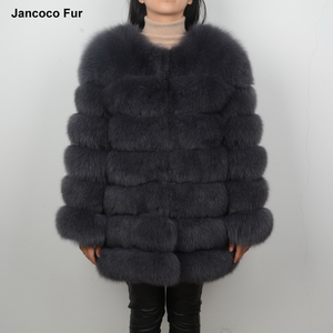 <span class=keywords><strong>Manteau</strong></span> de fourrure véritable de renard, épais et <span class=keywords><strong>chaud</strong></span>, veste d'hiver pour femmes à 7 rangées, mode féminine vêtements d'extérieur, nouvelle collection - Product Image 2