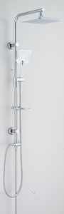 Ensemble de douche de pluie mural en acier inoxydable, salle de bain, chromé, avec pomme de douche et douche à main - Product Image 3