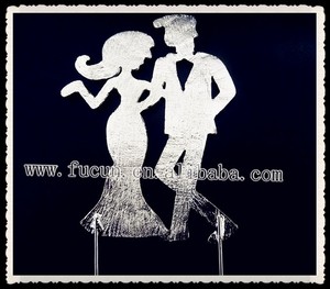 Fashion dazzling wedding "Bride & Groom" CRYSTAL design cake topper for selling - Product Image 2