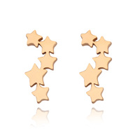 Pendiente de gota personalizado, aretes de tuerca de estrella chapados en oro y titanio de acero inoxidable quirúrgico, novedad
