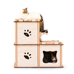 Deku <span class=keywords><strong>Cat</strong></span> Scratch Lounge Kartonnen Kat Scratchers 2 Lagen Huis Golfkarton Kat Huis Met Krassen Boards CP-205-01 - Product Image 6