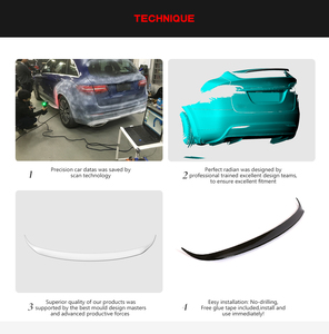Fiber de carbone Spoiler de coffre pour <span class=keywords><strong>Tesla</strong></span> <span class=keywords><strong>Model</strong></span> <span class=keywords><strong>X</strong></span> P90 <span class=keywords><strong>75D</strong></span> P100 2016-2018 - Product Image 6