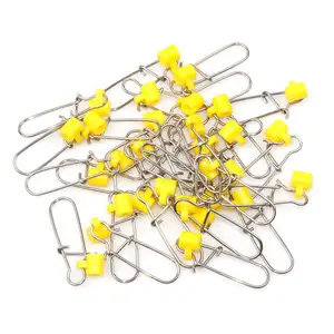 30Pcs/Box Plastic Head Fishing Snap Swivel High Power Fishing Line Sinker Slides with 8# Stainless Steel Duo Lock Snap