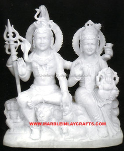 White Marble Shiv Parvati Ji Lord Shankar Parvati <b>Statue</b> - Product Image 1