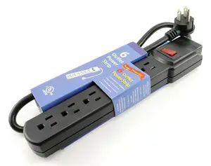 6 Outlets Surge Protector Overload Protection Power Strip