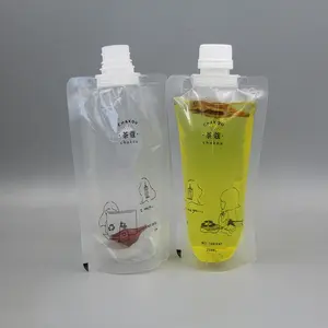 Custom Print Juice Pouch Plastic Drink Bag With Spout