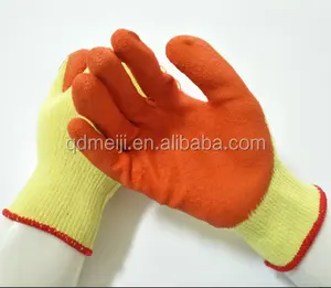 Gants de sécurité pour la construction Doublure en coton fini froissé enduit de latex avec fonction antidérapante