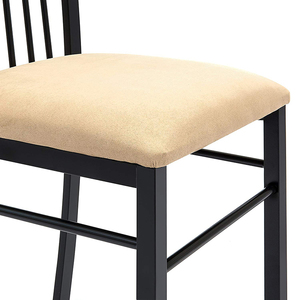 Round Marble Top <strong>Dining</strong> Table <strong>Set</strong> for Restaurant Furniture, 4 Padded Chairs with Black Metal Frame for Cafe and Bistro - Product Image 5