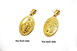 Le catholicisme guadalupe acier inoxydable <span class=keywords><strong>18</strong></span> k plaqué or conceptions hommes vierge marie religieux pendentif - Product Image 4
