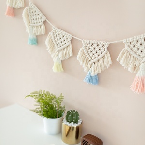 Decoración Navideña de <span class=keywords><strong>Pared</strong></span> con Cuerda, <span class=keywords><strong>Tapiz</strong></span> Tejido a Mano de Estilo <span class=keywords><strong>Boho</strong></span> para Bodas, Sala de Estar y Dormitorio - Product Image 1