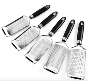 Stainless Steel Cheese Grater, Ergonomic ABS Handle Lemon Ginger Potato Zester with Plastic Cover