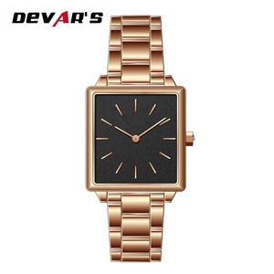 Orologio in Acciaio Inossidabile con Quadrante e Cinturino Neri, Forma Quadrata, Resistente all'Acqua <span class=keywords><strong>3</strong></span> <span class=keywords><strong>ATM</strong></span> - Product Image 5