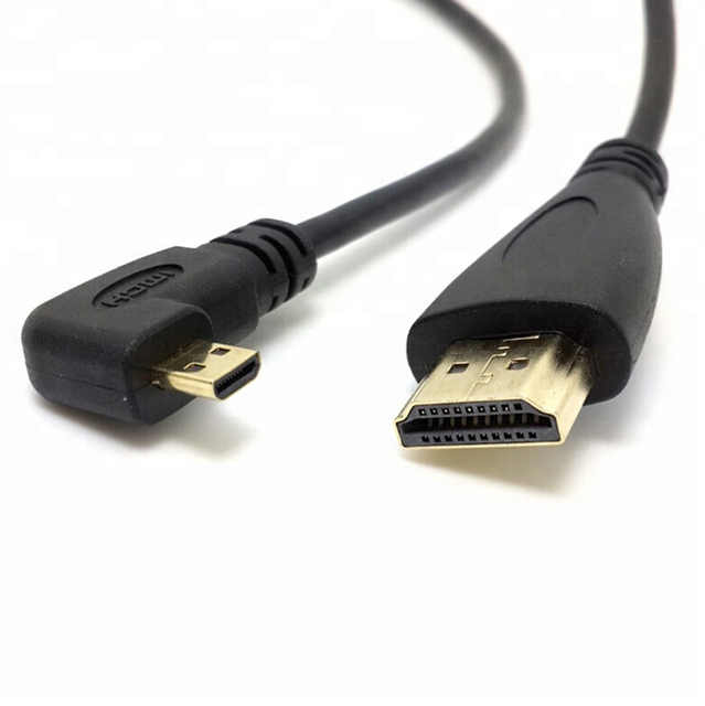 Factory Price 90 Degree Angle 1080p Micro Hdmi Cable Micro Hdmi to HDMI Adapter Cable