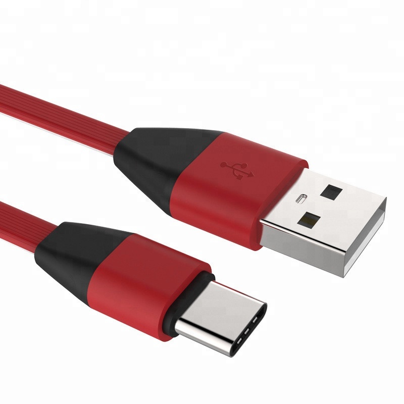 Гибкий плоский кабель для телефонов Samsung Android, Реверсивный новый тип c usb кабель