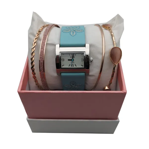 Trendy Elegante Met In Voorraad Retail Promotie Shining Armbanden Horloge Set Voor Meisje