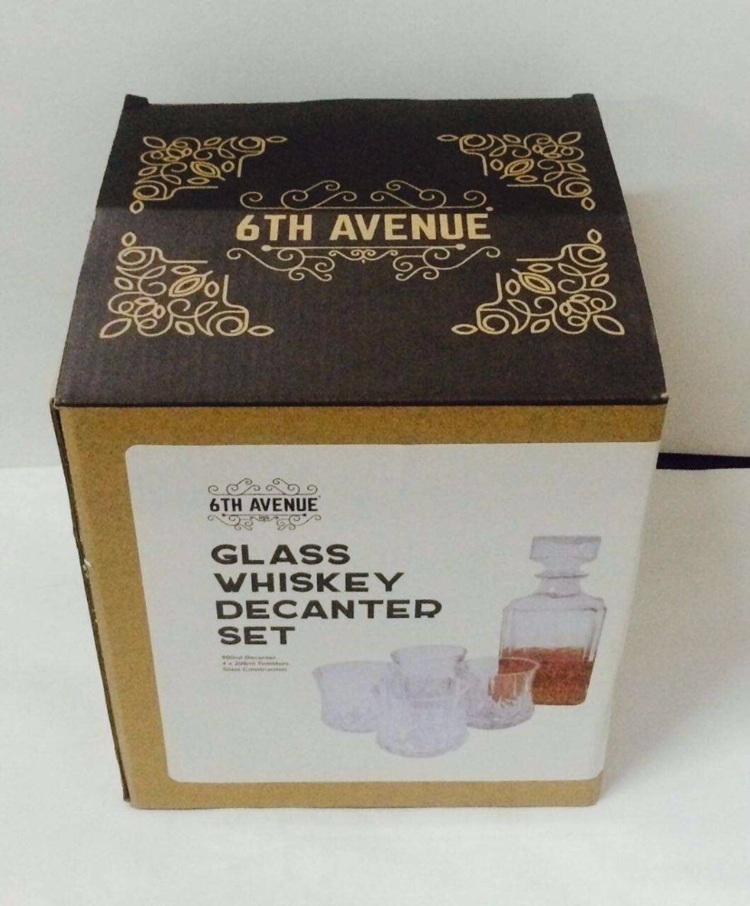 750ml glass whisky bottle Square whisky decanter set
