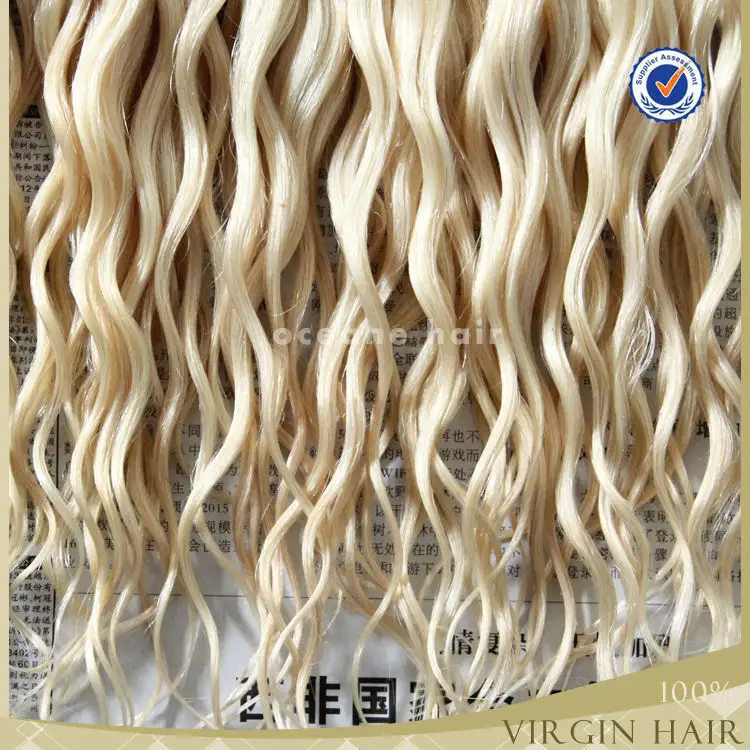 Extensiones de cabello humano rubio rizado natural, blanco, africano, americano