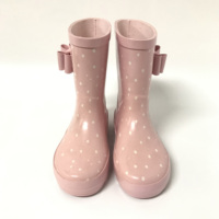 Enfants rose à pois avec noeud hotsell courtes bottes de pluie en caoutchouc pour enfants