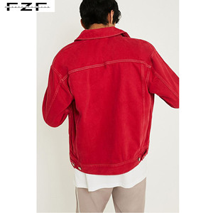 Wholesale Mens Regular Length <strong>Red</strong> Carton <strong>Denim</strong> <strong>Jacket</strong> - Product Image 3