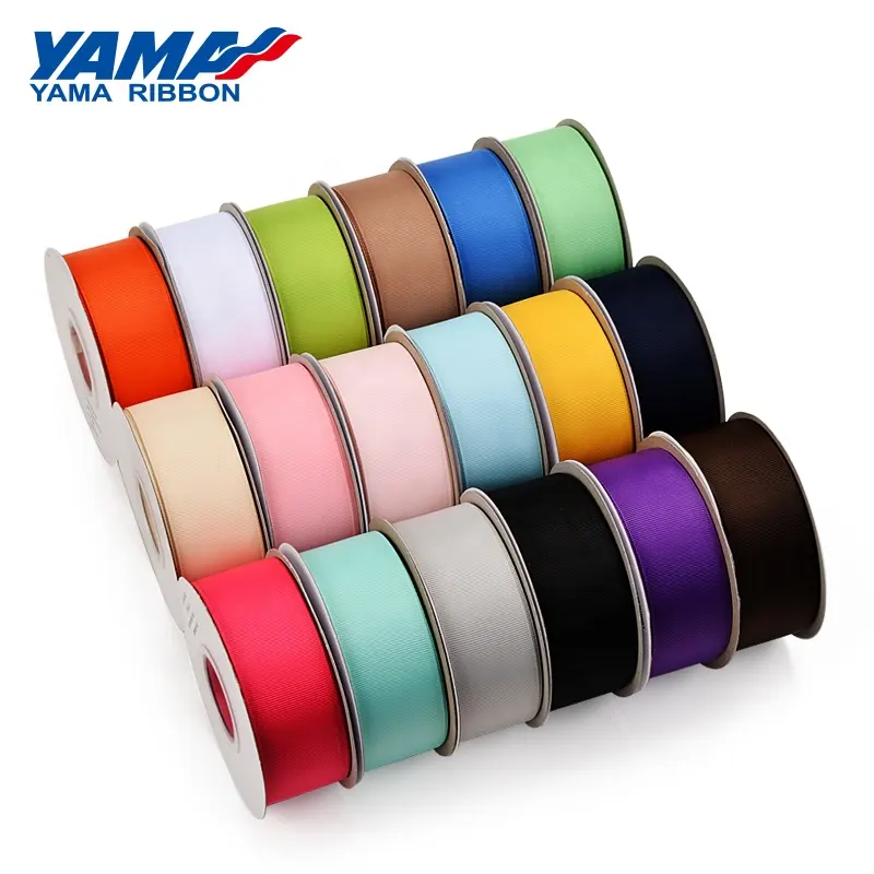 YAMA Factory 196 Couleurs 3-100 MM Largeur Stocké Polyester Solide Couleur Ruban Gros-Grain