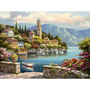 CHENISTORY DZ1129 Kits de peinture par numéros Peinture à l'huile Mer chaude sans cadre pour kits derrière le canapé - Product Image 1