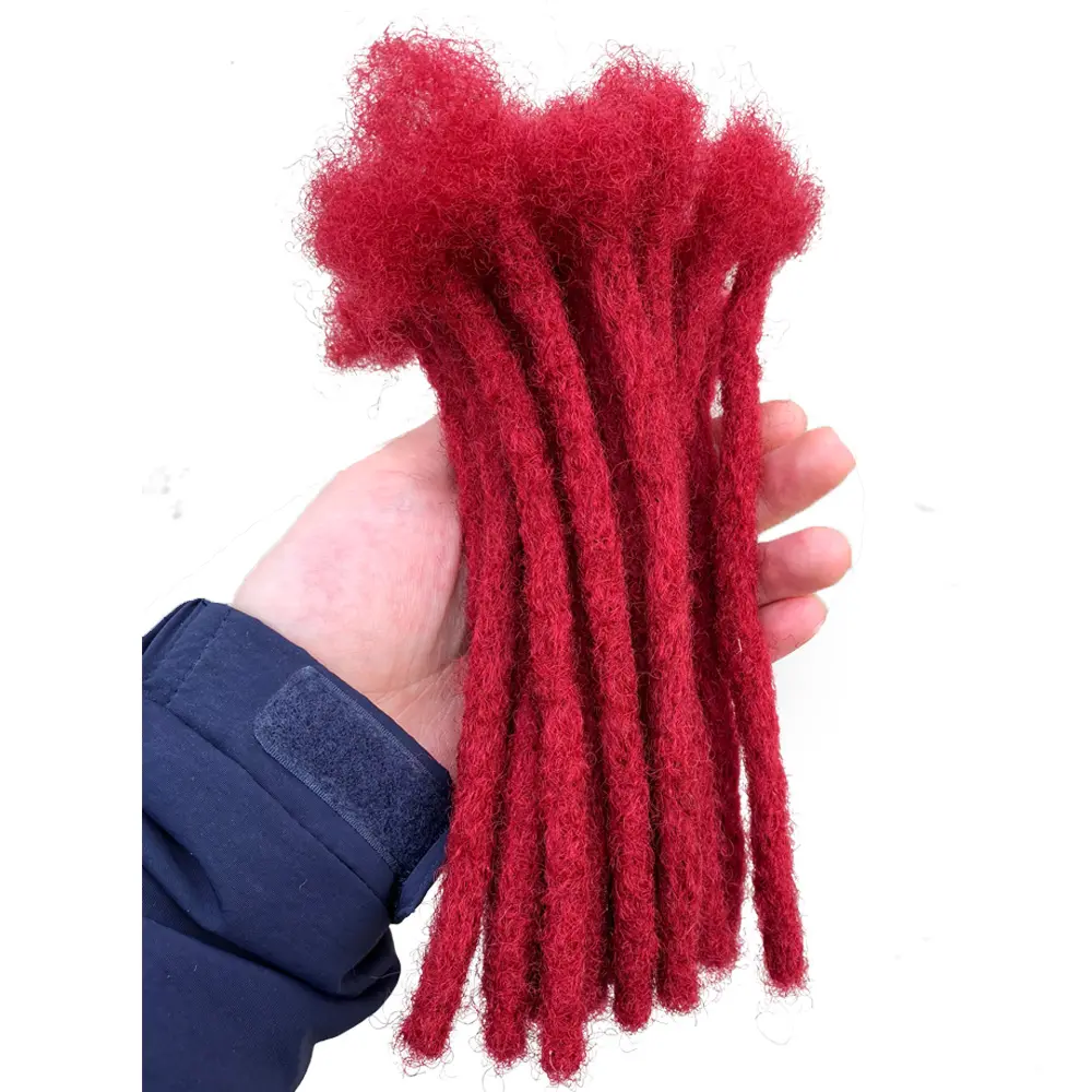 Yotchoi Human Hair Microlocks Sisterlocks Dreadlocks Extensions Full Handmade (Width 0.4cm) 100% Human Hair #Red