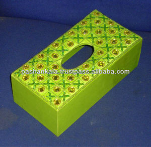 Handmade Zari Home Decorative Tissue Box - Product Image 1
