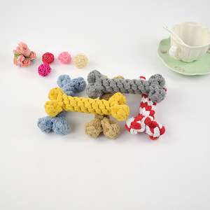Jouet de chien tressé en coton, corde en os coloré, pour animal de compagnie - Product Image 1