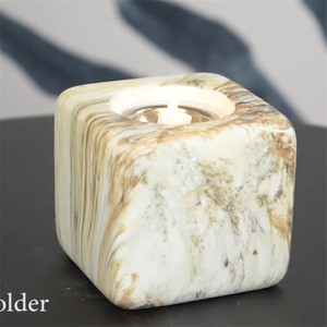 Geometric Cutting Marble Glazed Modern Home Decor <strong>Candle</strong> Jaes Noridc White Ceramic <strong>Tealight</strong> <strong>Candle</strong> <strong>Holder</strong> - Product Image 6