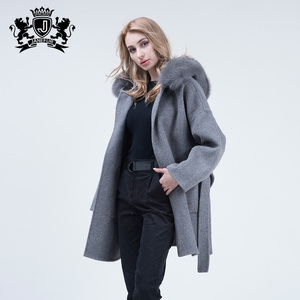 Женская Зимняя шерстяная куртка с мехом лисы - Product Image 4