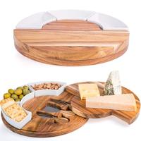 Kaas Snijplank Set - Charcuterie Board Set En Kaas Serveerschaal. Perfect Vlees/Kaasplank En Mes Set Voor Enterta