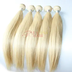 Fayuan premium quality russian virgin blonde straight bundles 613 hair grade 12a brazilian hair