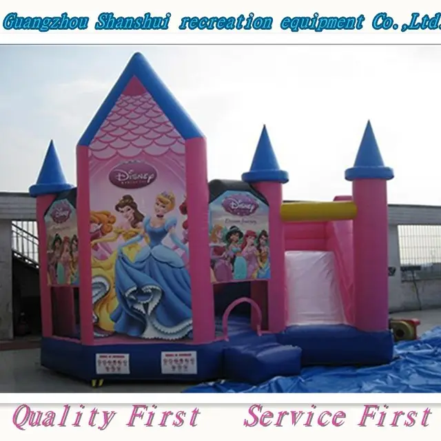 Rouncy Castle Bouncer Castle Tiup Pink Kualitas Tinggi dengan Slide dari Cina untuk Dijual